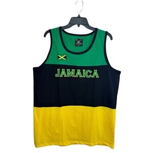 Men's Jamaica Tank Top XL Cotton Sleeveless Reggae Rasta Style